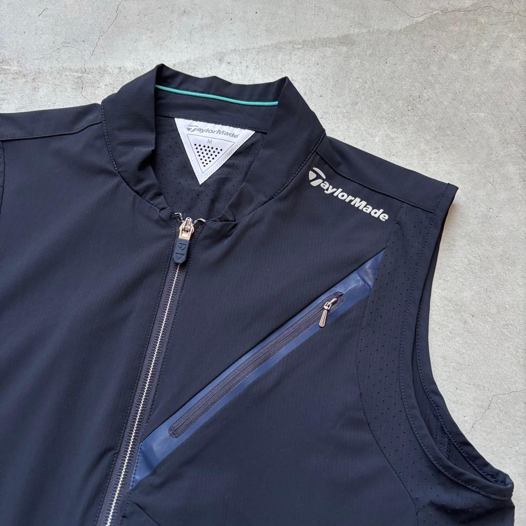 【美品】TaylorMade テーラーメイド ゴルフ ナイロンジップアップベスト