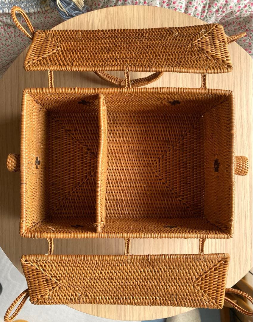 [未使用] バリ島　アタのバスケット　小物入れ　籠　ハンドメイド　救急箱