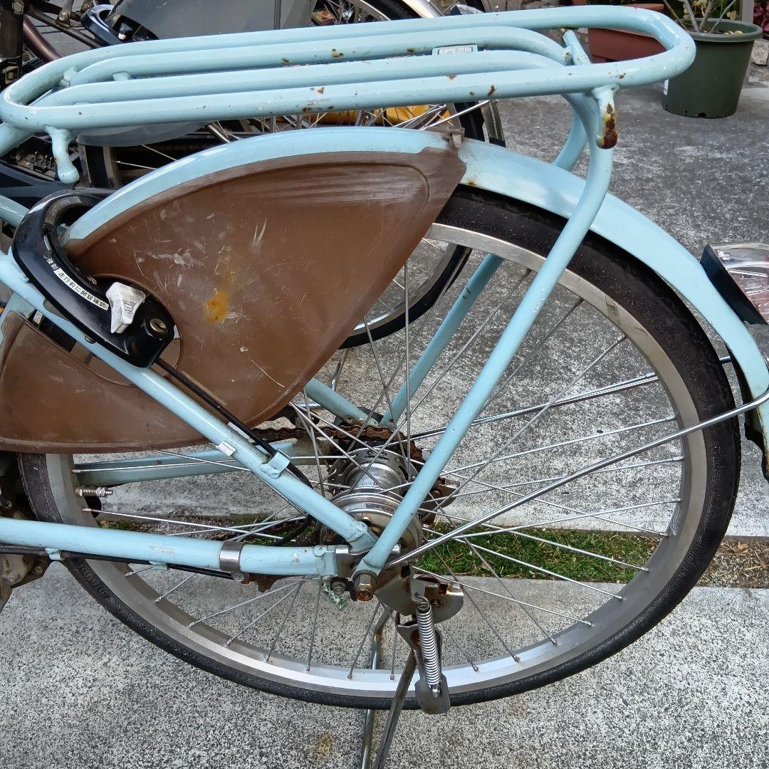 電動アシスト自転車 水色