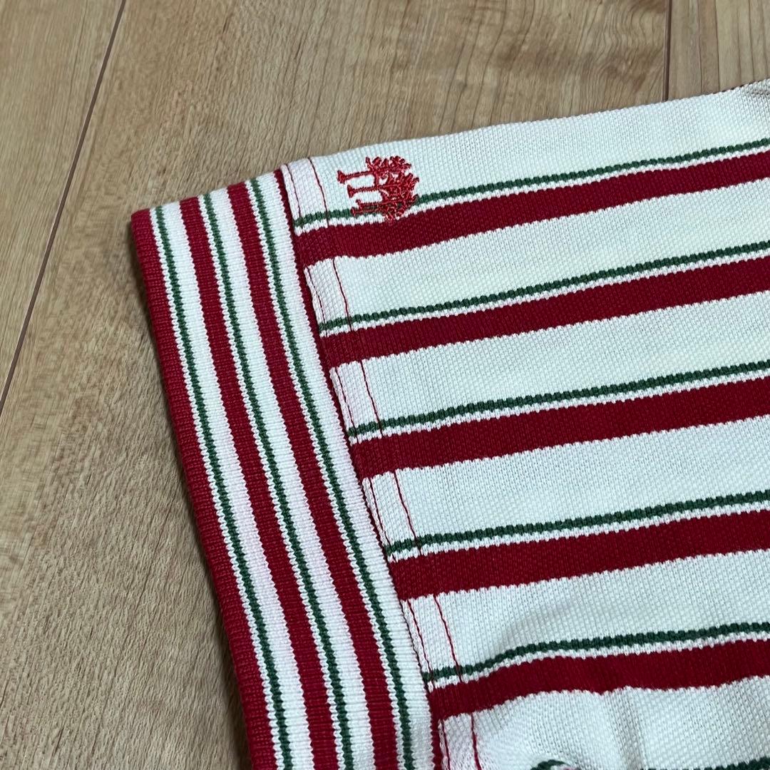 Elandale ストライプ　ポロシャツ　ミニー　刺繍　ゴルフ