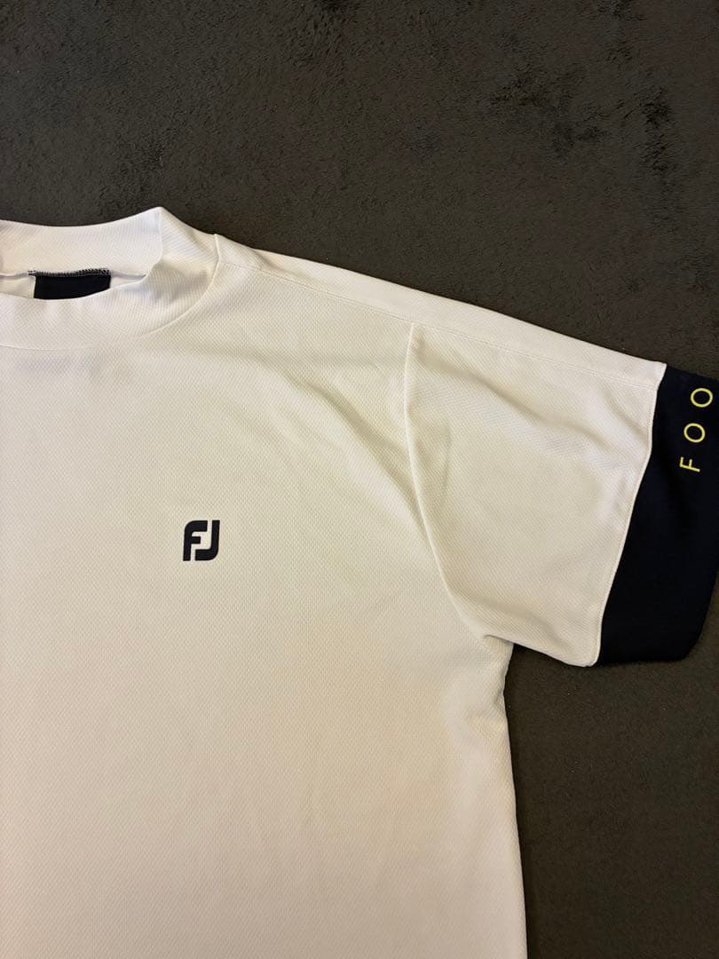 フットジョイ　ホワイト モックネックシャツ　FOOTJOY Lサイズ