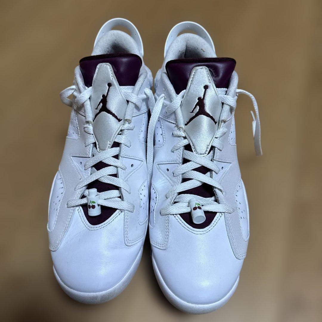 Air Jordan 6 ホワイト/バーガンディ ゴルフシューズ