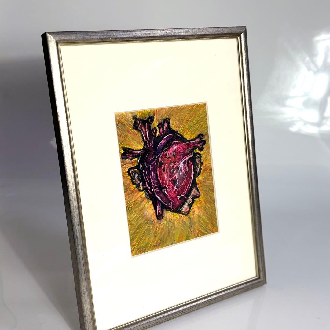 クレヨン画　現代アート　心臓