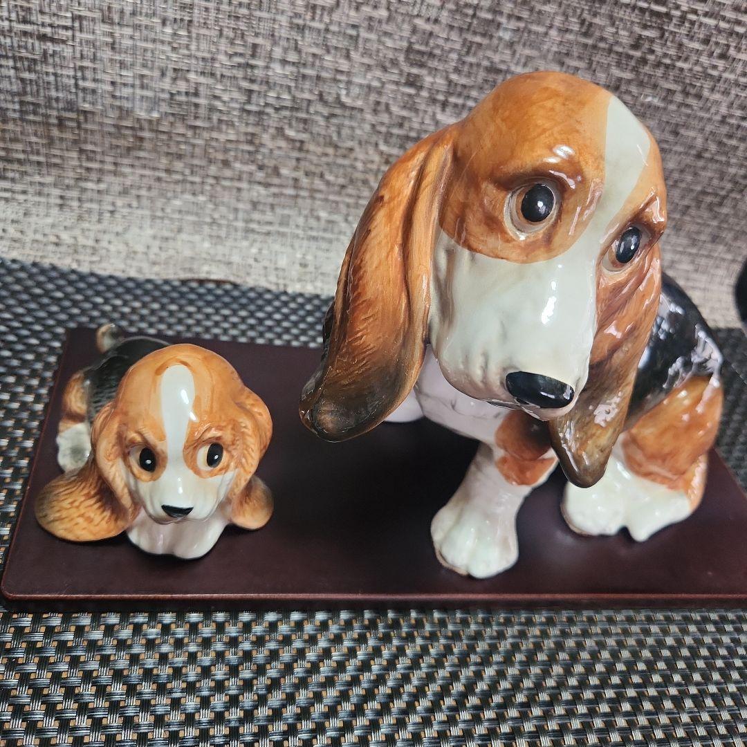 バセットハウンド　犬　置物　ベルアートコレクション　セットインテリア