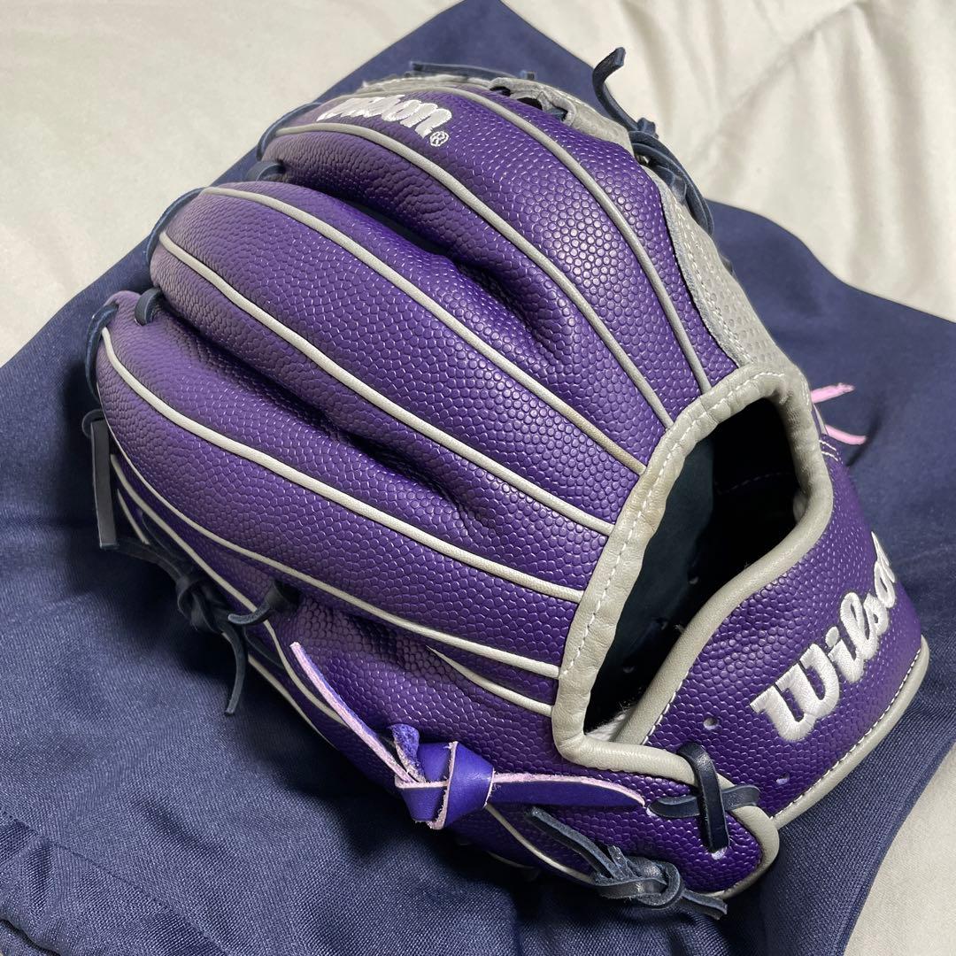 Wilson 軟式グローブ 紫 グレー