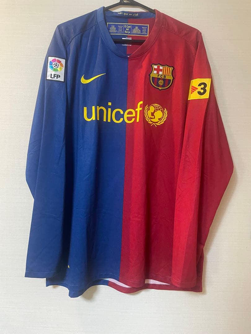 長袖ユニフォーム　メッシ　08-09 ホーム　バルセロナ　アルゼンチン代表　三冠