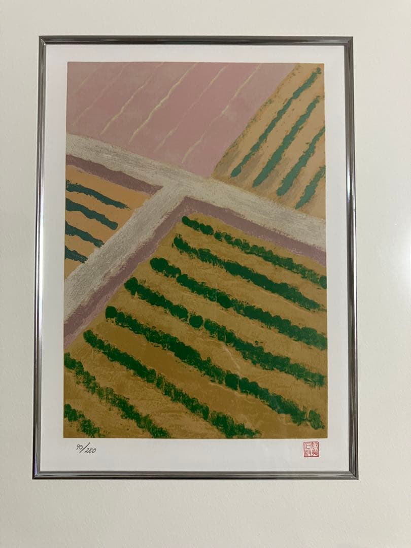 真作 東山魁夷 リトグラフ　版画　【季の詩3月】エディション90/250落款あり