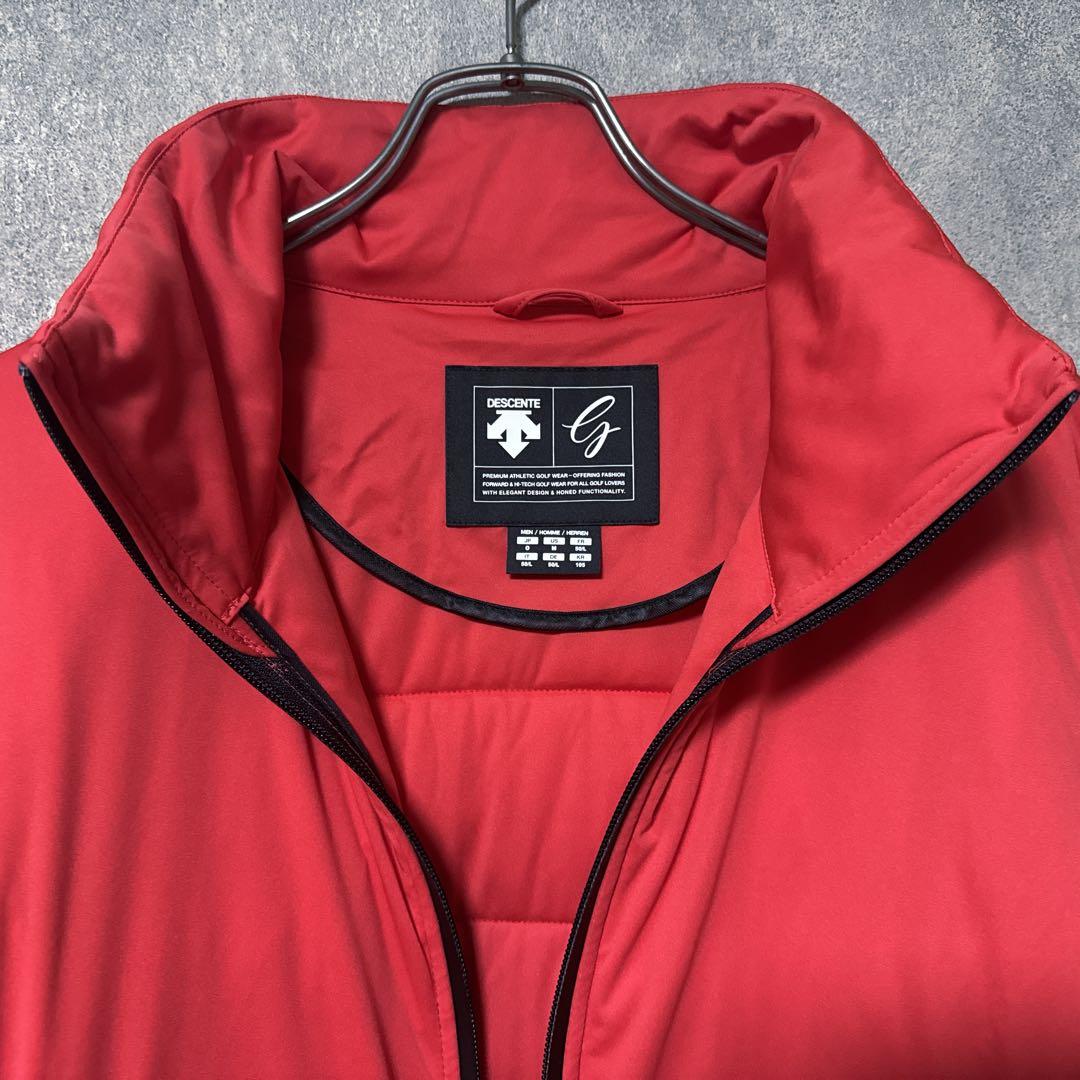 DESCENTE GOLF デサントゴルフ 中綿 ジャケット ロゴ レッド系 O