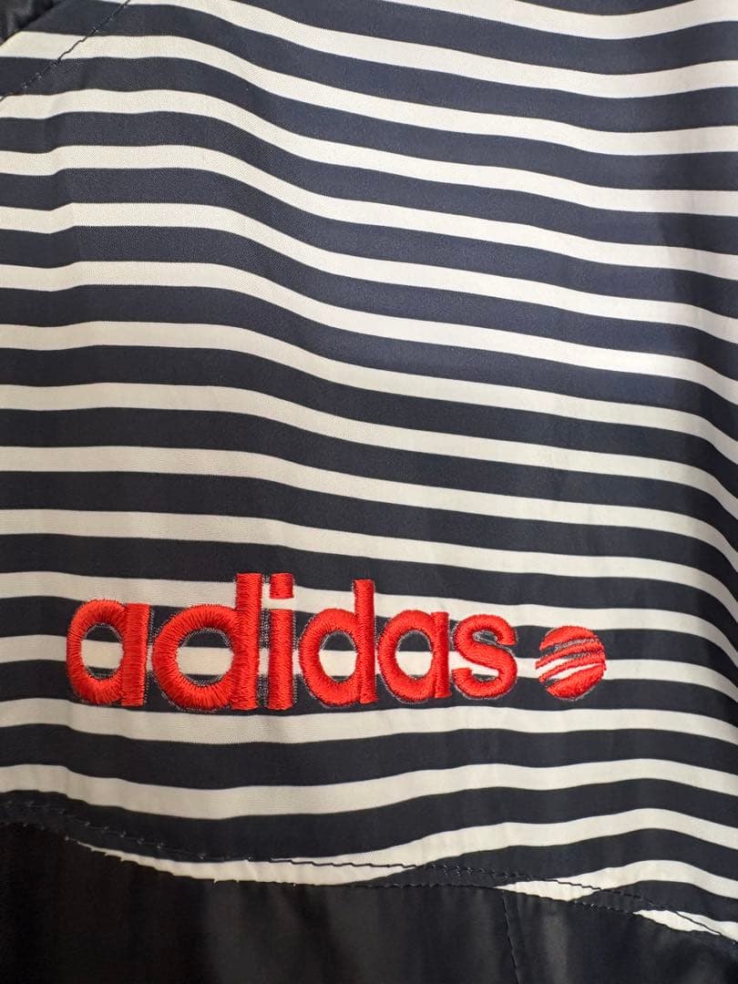 adidas NEO LABEL ボーダー柄 ウィンドブレーカー Oサイズ