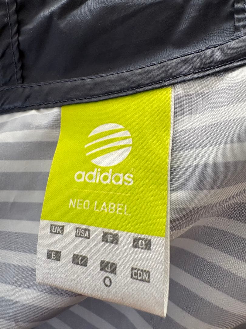 adidas NEO LABEL ボーダー柄 ウィンドブレーカー Oサイズ
