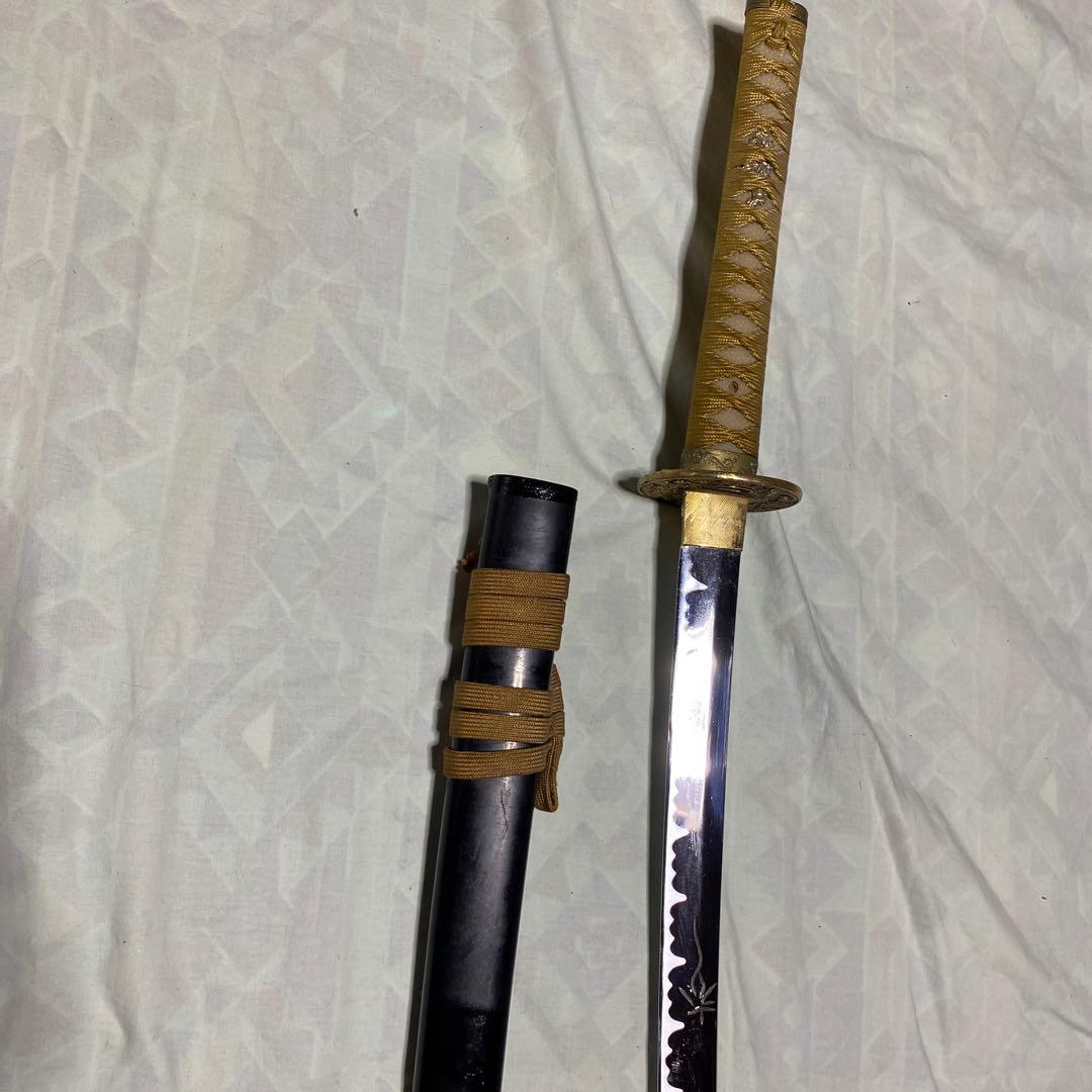 模造刀 黄色柄 雲龍楕円金鍔 花火絵黒鞘