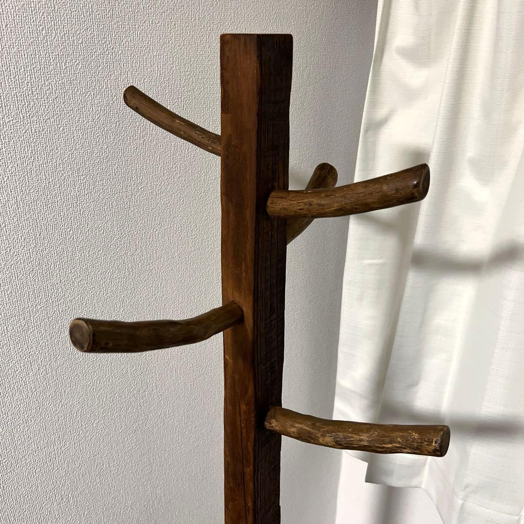【美品】古木 ツリー型 ポールハンガー