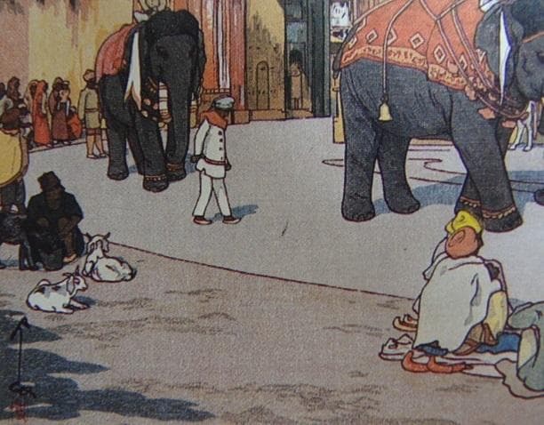 吉田博、【ジャイプールのアジュメル門】、希少画集画、高級新品額・額装付