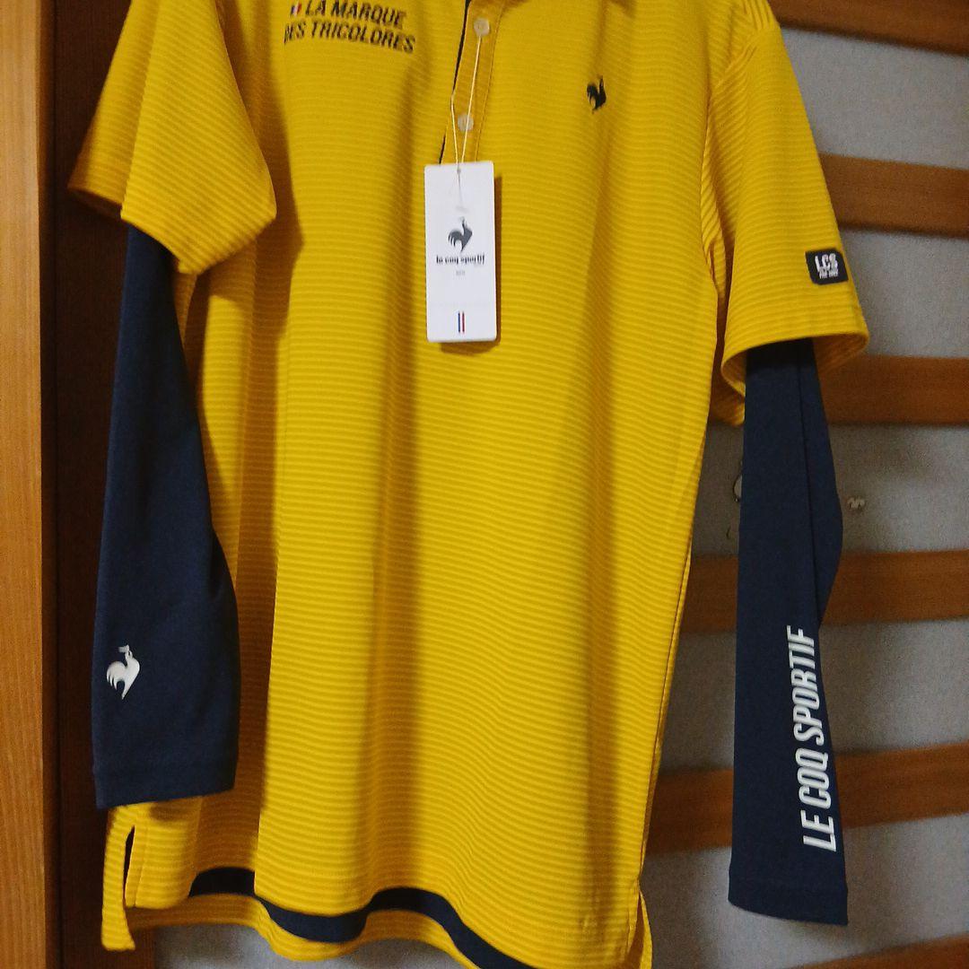 ルコック　ゴルフ ストレッチ 長袖インナーシャツ付き半袖ポロシャツ　LL　新品