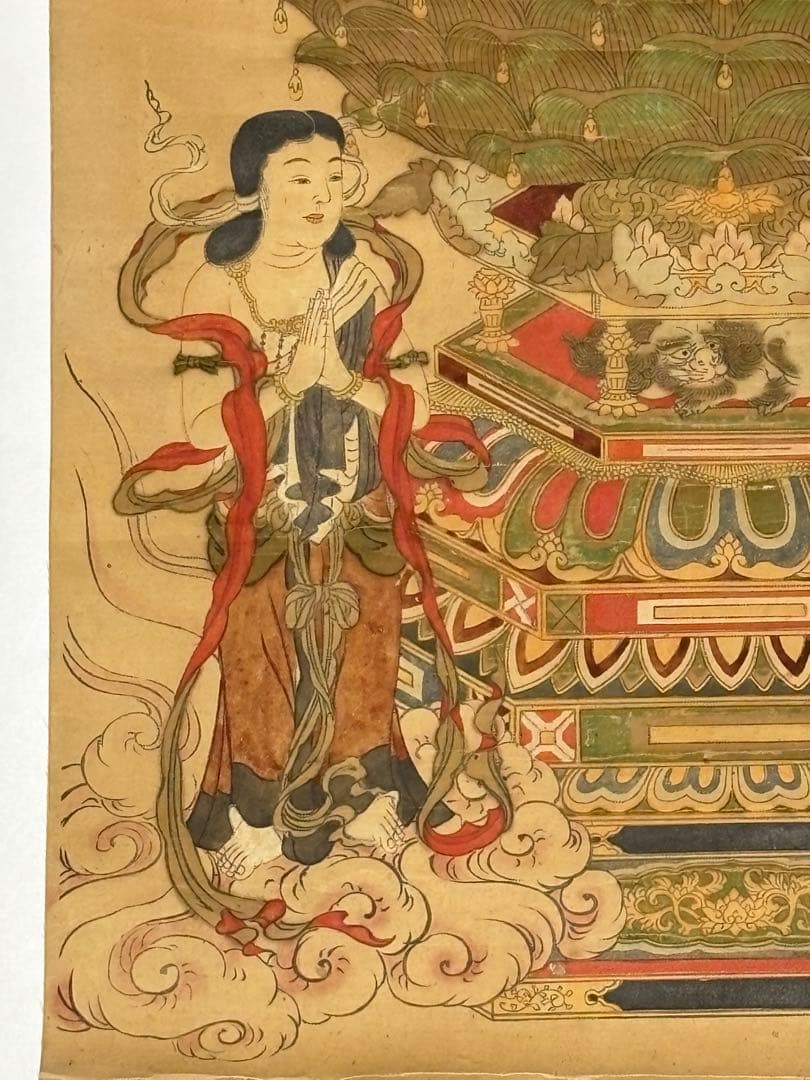 「極彩色木版 法然上人図」総本山知恩院蔵版 1枚|江戸時 浄土宗 仏教美術 和本