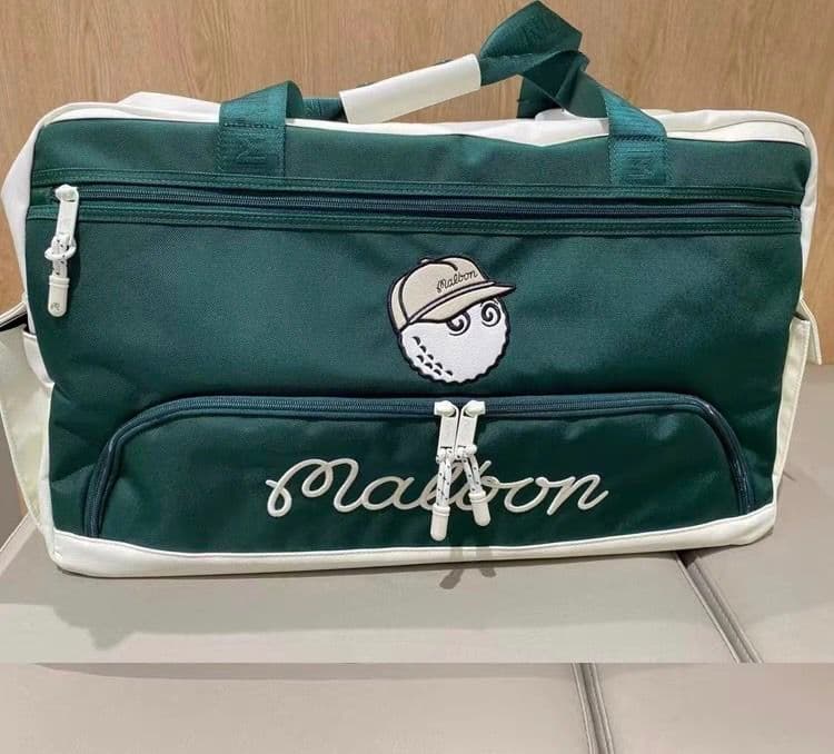 ラスト●ボストンバッグ グリーン/アイボリーマルボンゴルフmalbon golf
