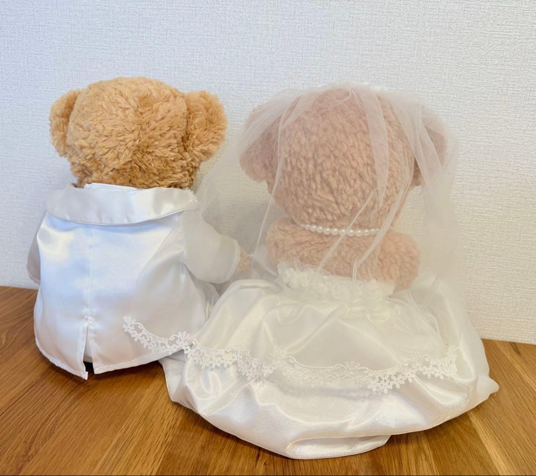 美品ぬいぐるみ付き　結婚式使用ダッフィー＆シェリーメイ ウェディングコスチューム