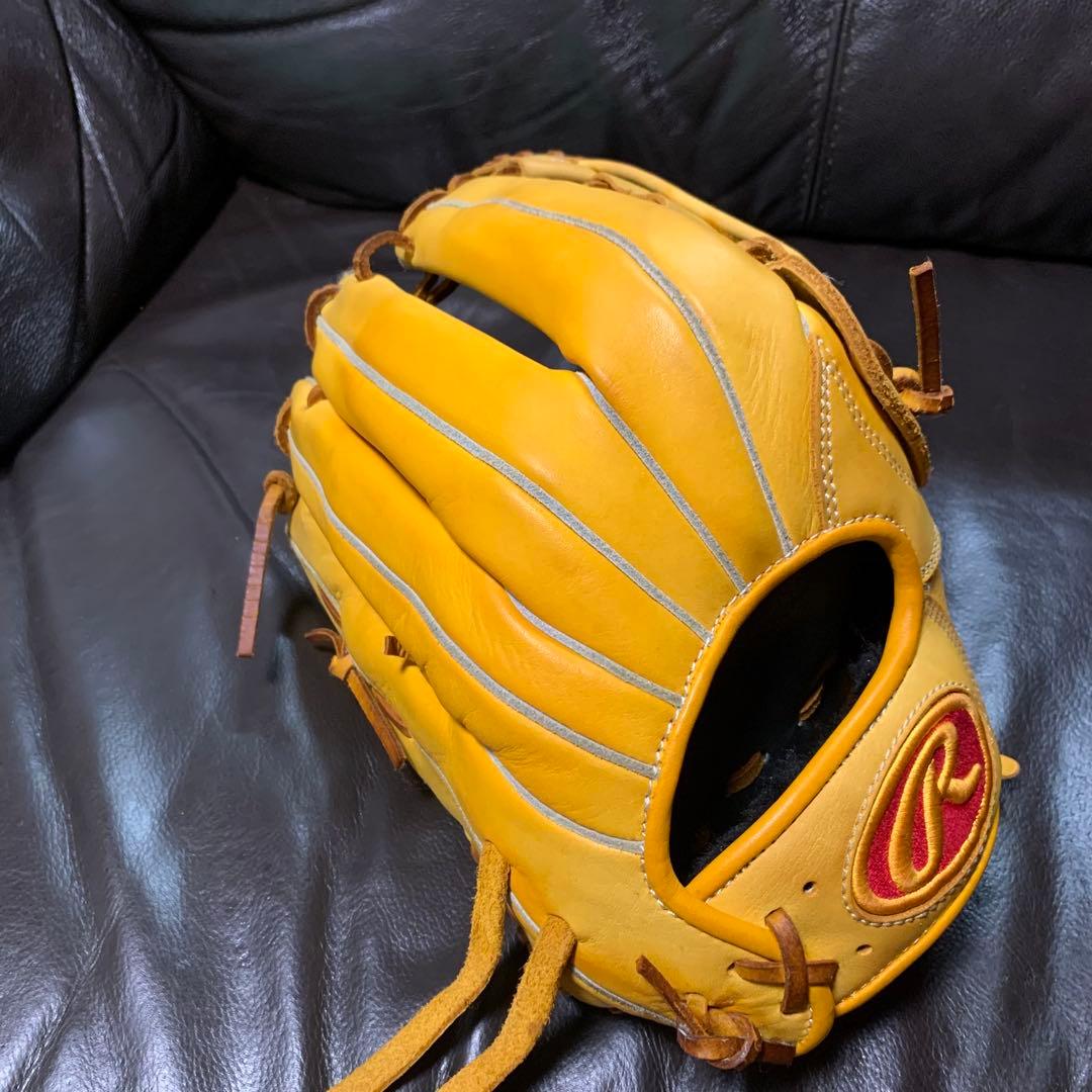 Rawlings 軟式外野用グローブ 右投げ用 イエロー