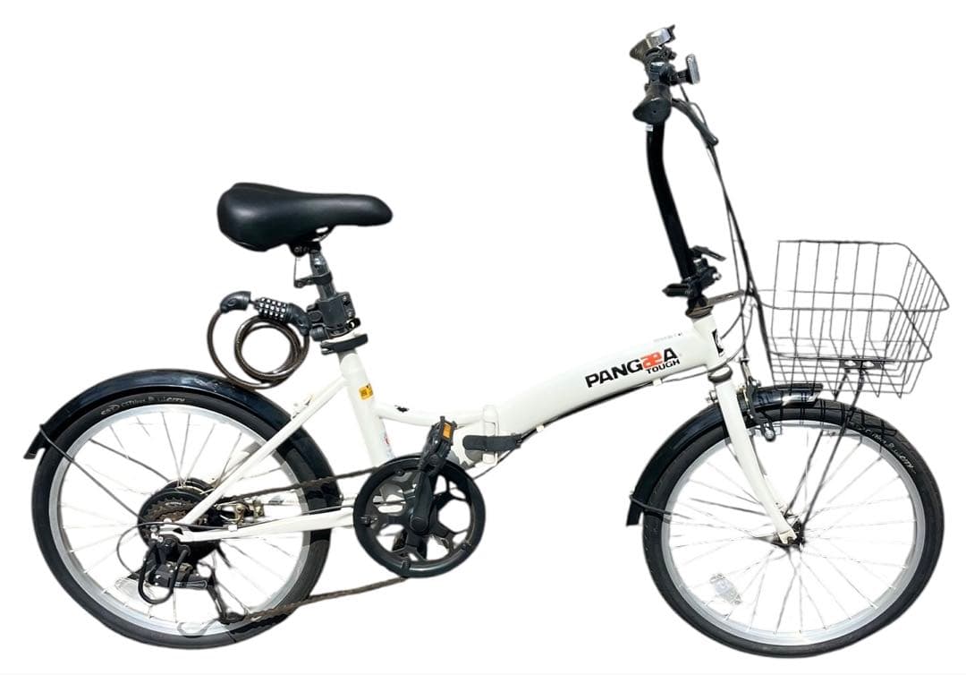 PANGAEA 折りたたみ自転車 ホワイト ノーパンクタイヤ