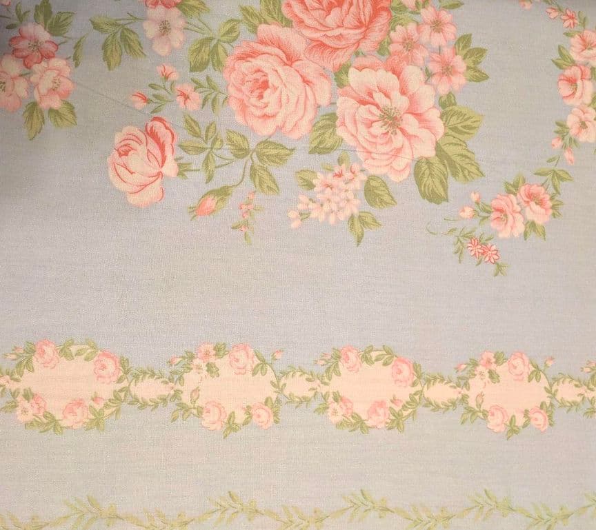 新品★薔薇小花ガーランド可憐リボン柄綿100%シングル掛け布団カバー枕カバー3点