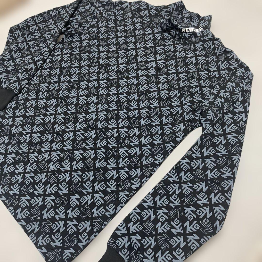美品 NEW ERA GOLF ニューエラ 長袖モックネックシャツ M 総柄
