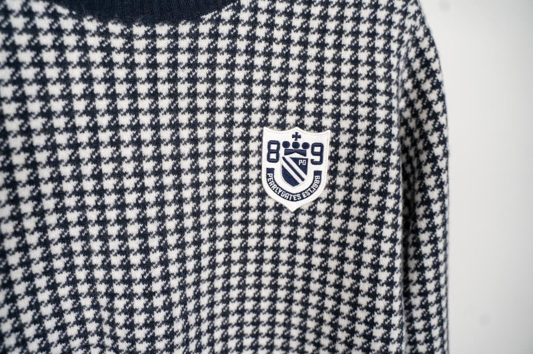 美品 パーリーゲイツ セーター 千鳥格子 カシミヤ混 ニット メンズ 6(LL)