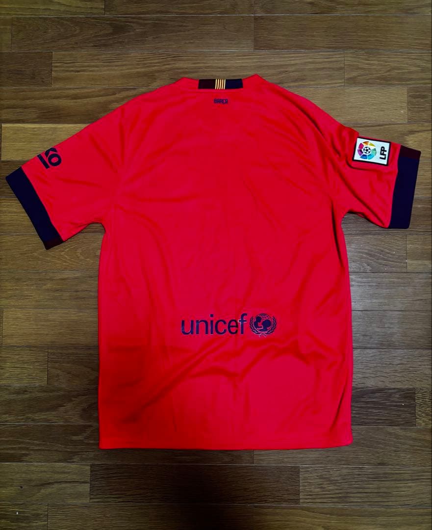 【美品】ネイマール サイン入りFC Barcelona オレンジ ユニフォーム