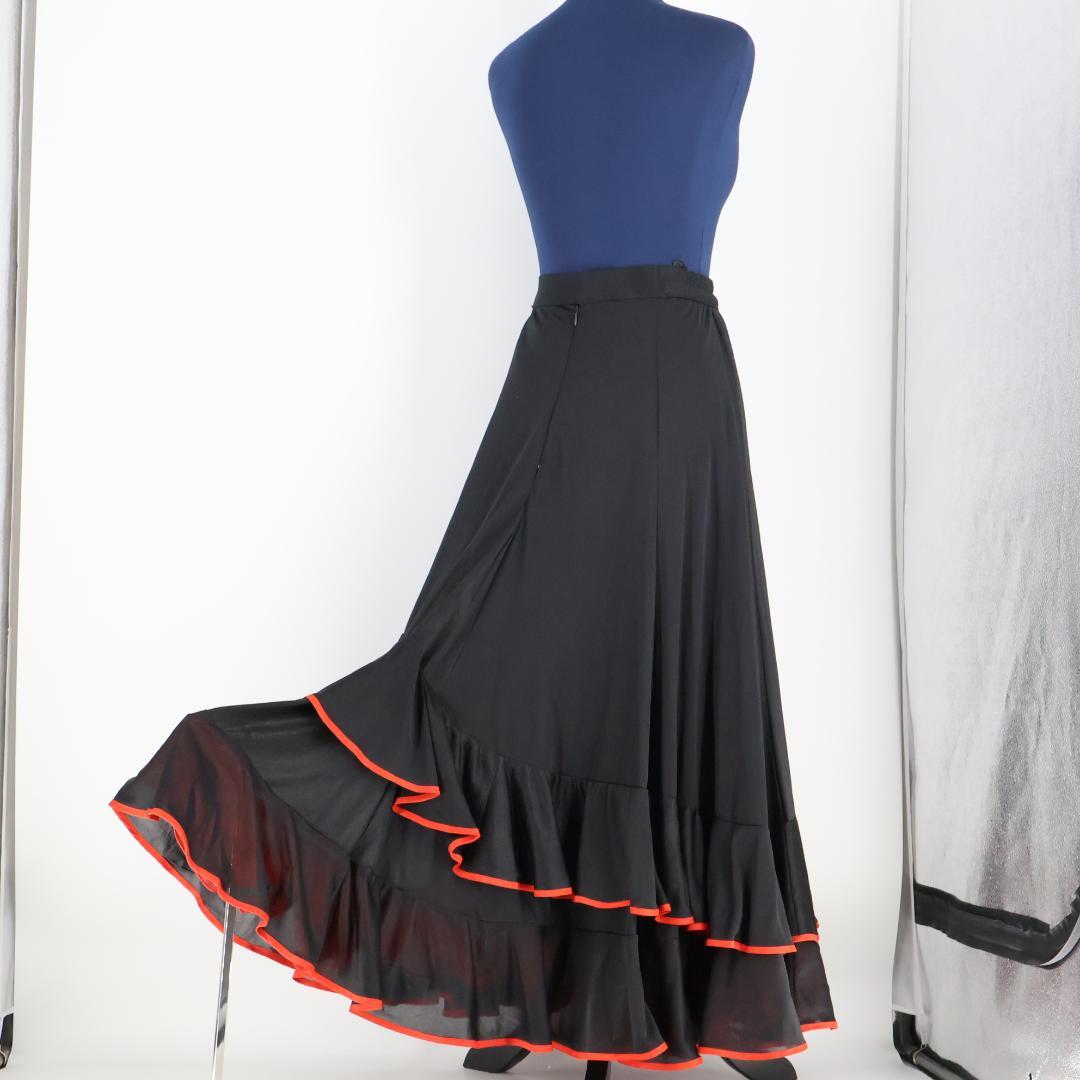 【フラメンコ衣装】ブラック prima boutique ファルダ ボランテ