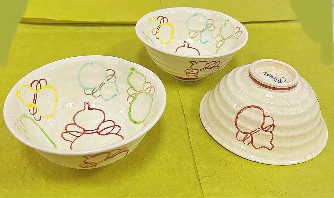 有田焼『瓢箪絵小鉢』(3個セット)総手描、新品未使用