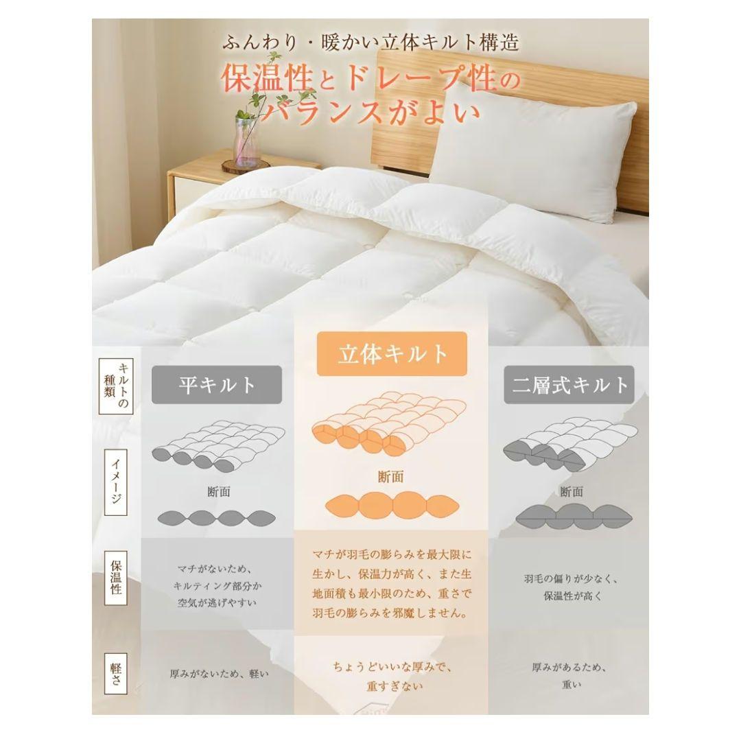 Softime 掛け布団 人工羽毛 シングル 冬 ダックダウン93%相当