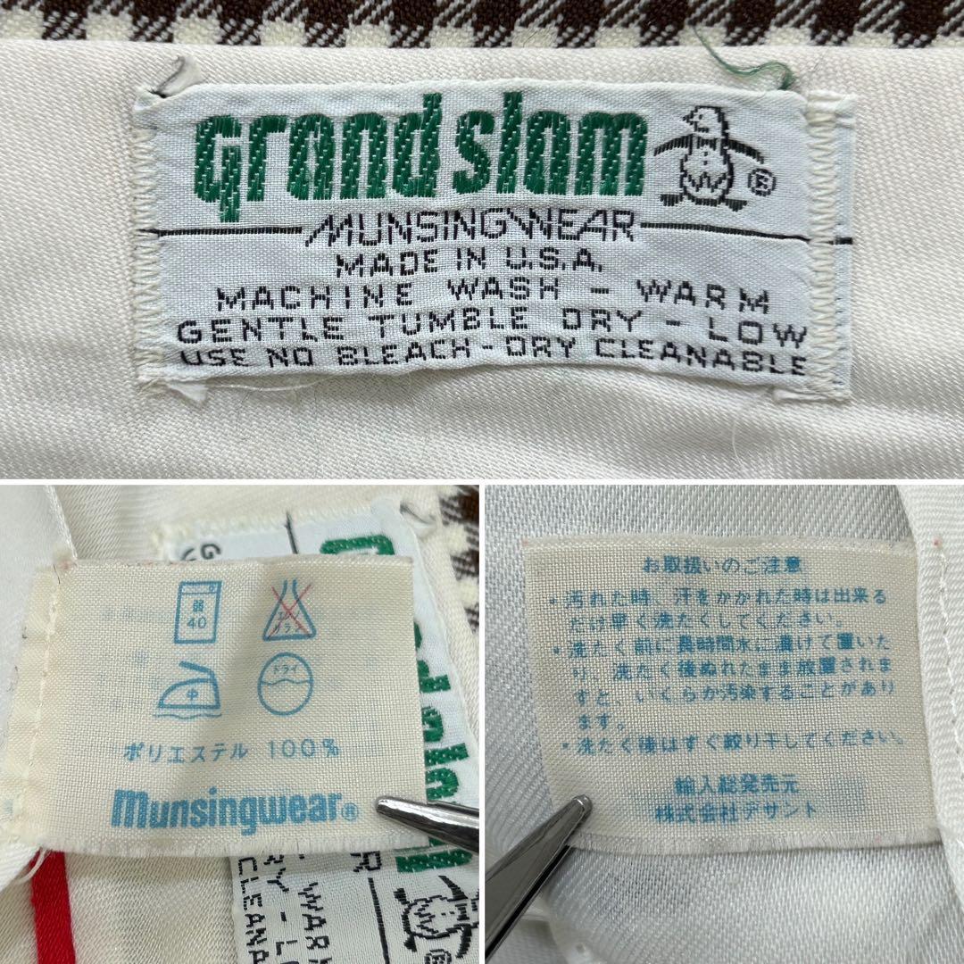 USA製 マンシングウェア タロンジップ チェックパンツ ゴルフパンツ
