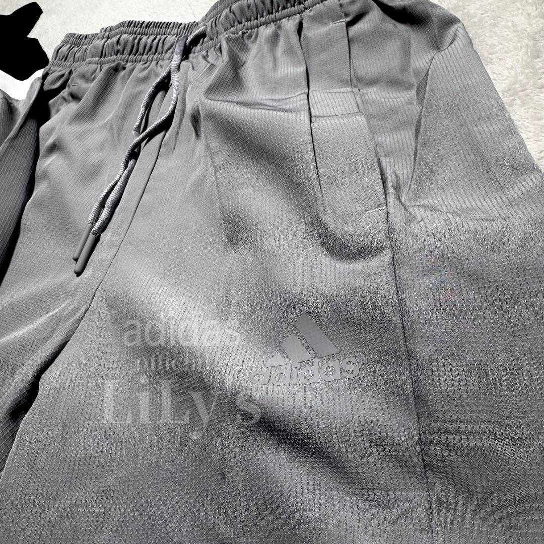 【Ｓサイズ】adidas上下セットアップ　グレー　ブラック　ウーブン　ウインド