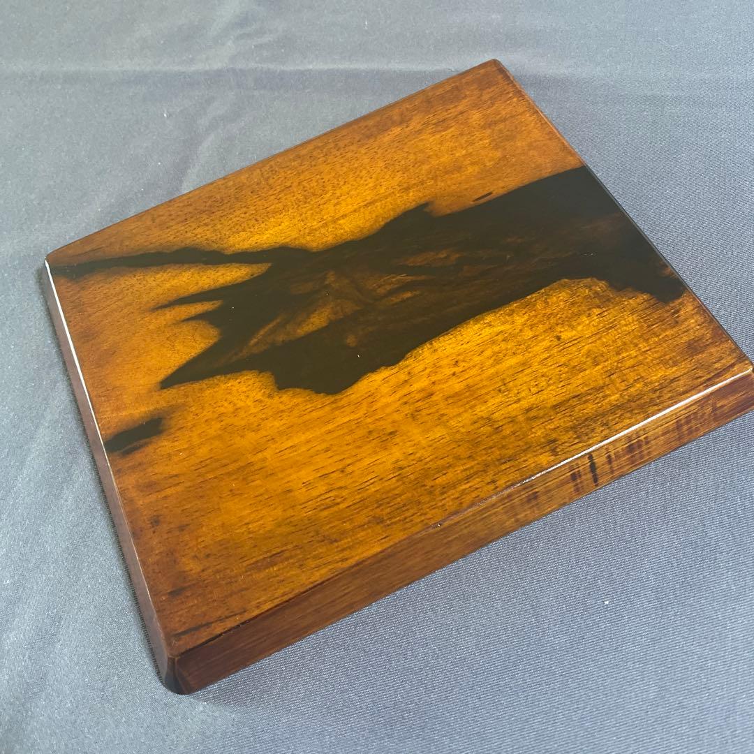黒柿拭漆盆(くろがきふきうるしぼん) 219mm×184mm×17mm　№652
