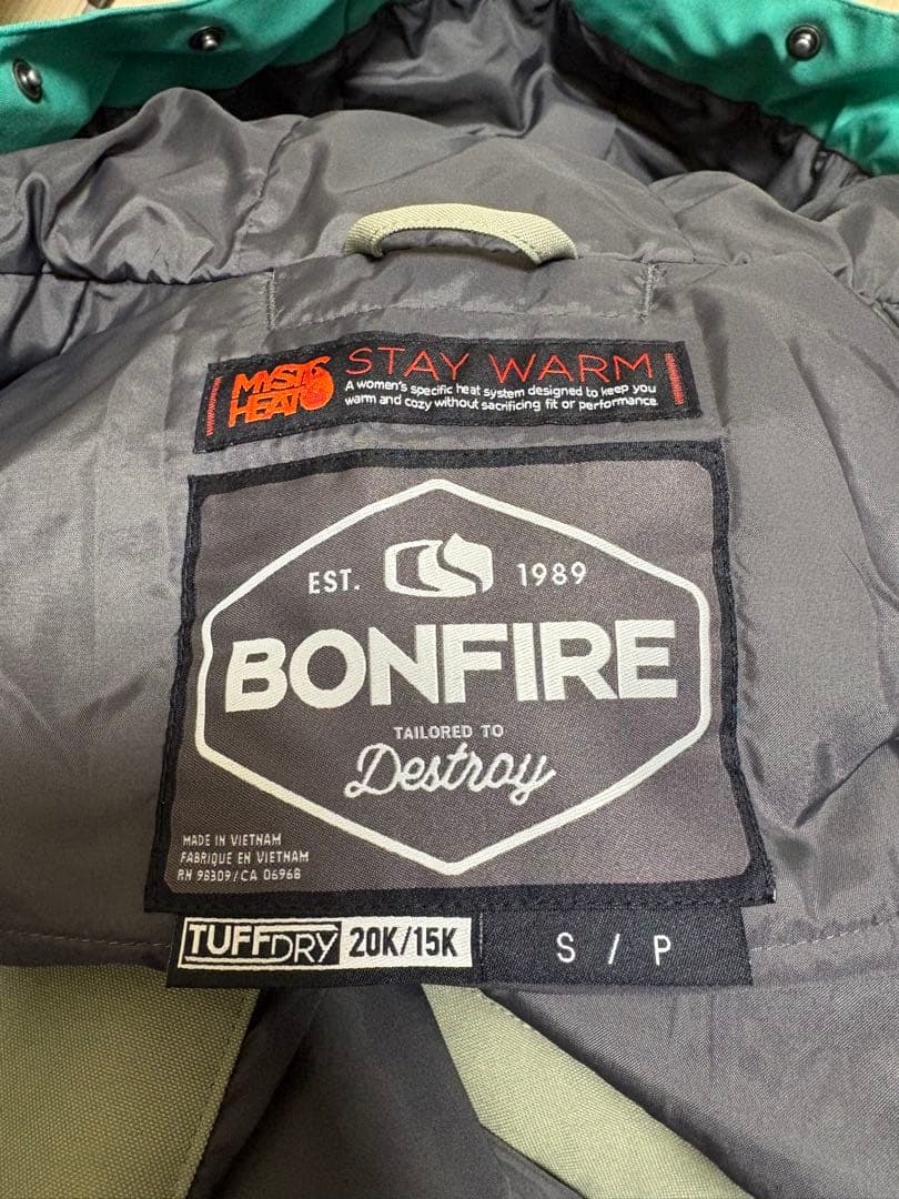 【美品】BONFIRE スノーボードジャケット S/P カーキ グリーン系