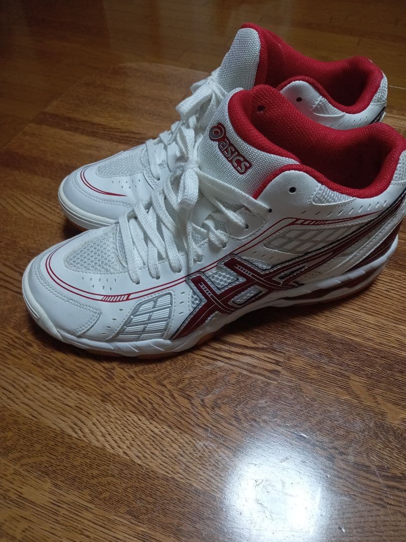 ASICS バレーボールシューズ ホワイト/レッド TVR463 25.5