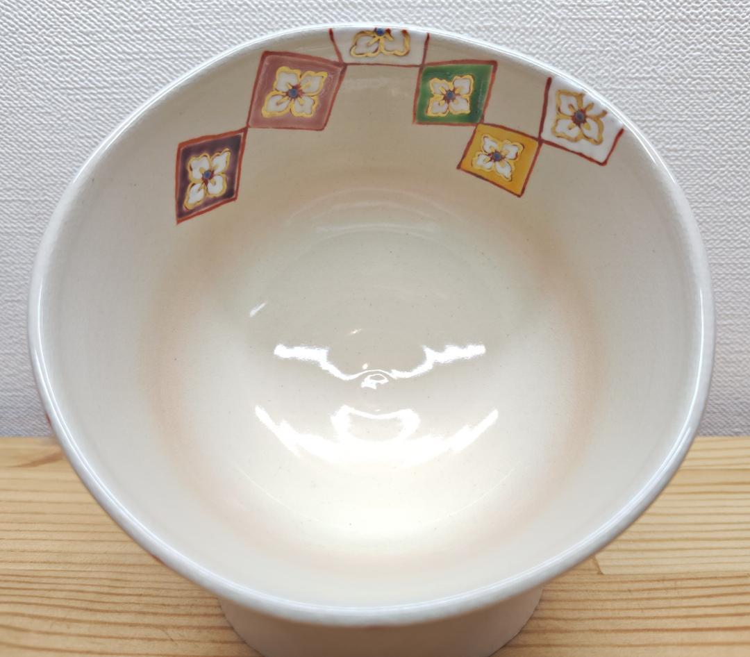 送料込【逢絢亭・新品】茶道具 茶碗 京焼 御本雛に花菱の図 伊坂清香 共箱入り