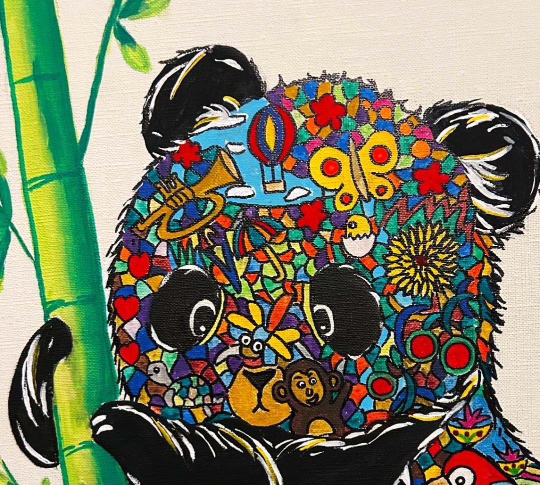 ◆模写◆異色の天才画家◆ジミー大西◆パンダ◆肉筆画◆６号・新額