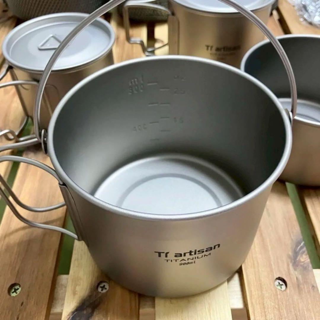 新品 純チタン Tiartisan チタン クッカー 鍋 マグ 超軽量 セット