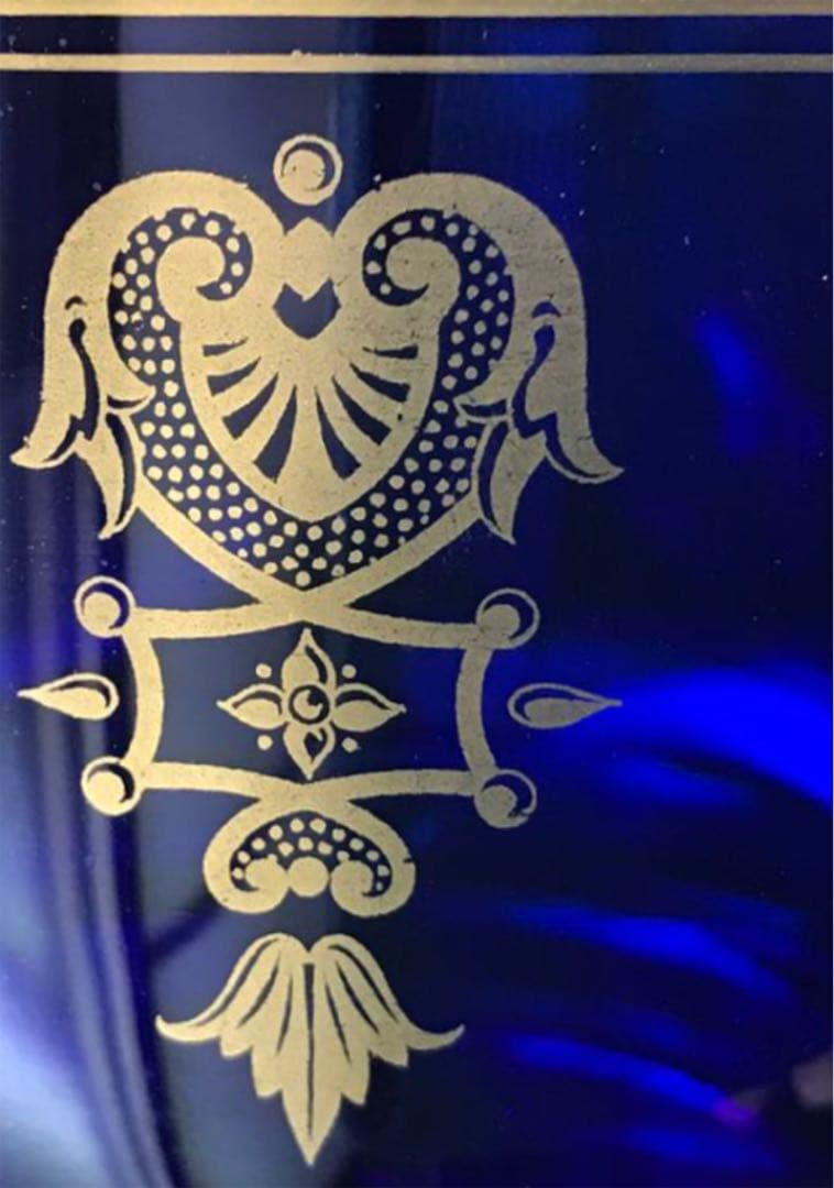 美群青色オールドバカラBACCARAT☆エンパイアEmpire☆クリスタルボウル