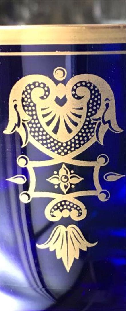 美群青色オールドバカラBACCARAT☆エンパイアEmpire☆クリスタルボウル