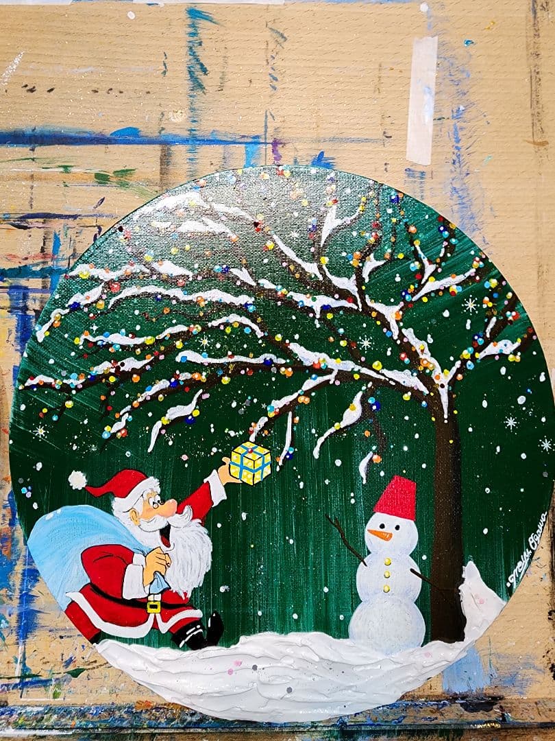 アクリル画　クリスマス