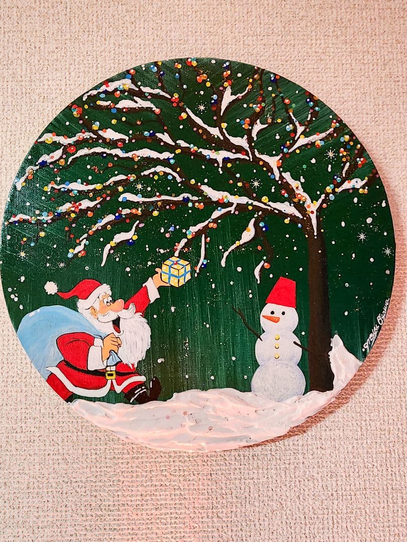 アクリル画　クリスマス