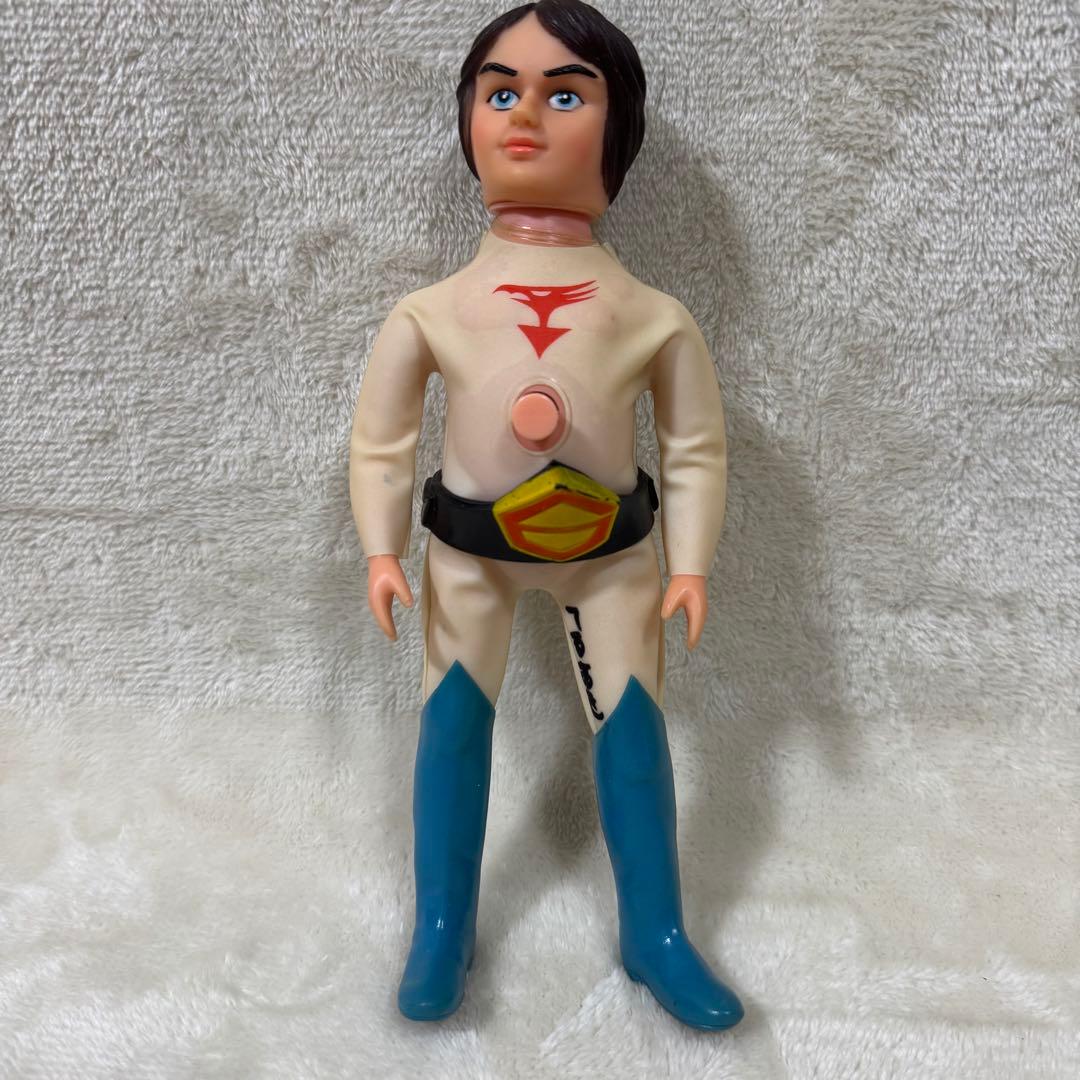 【当時物】科学忍者隊ガッチャマン 大鷲の健 ソフビ フィギュア ヘルメット付き