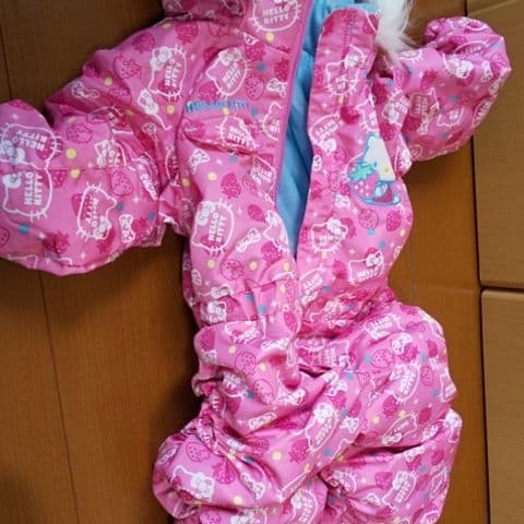 8090~110120cm着丈調整可能HelloKittyジャンプ スキーウェア