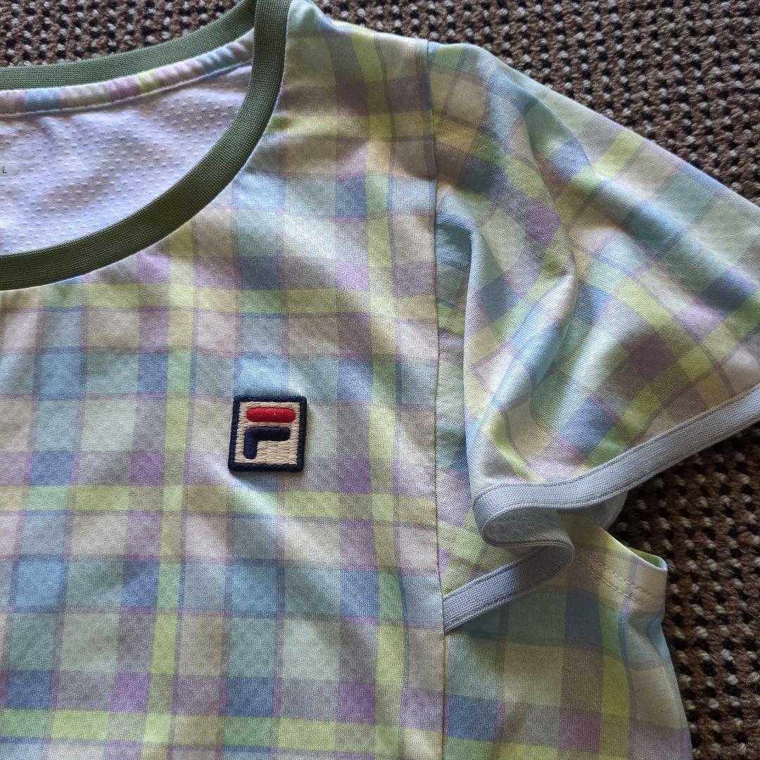 FILA チェック柄 付トップススコート Lサイズセットアップ