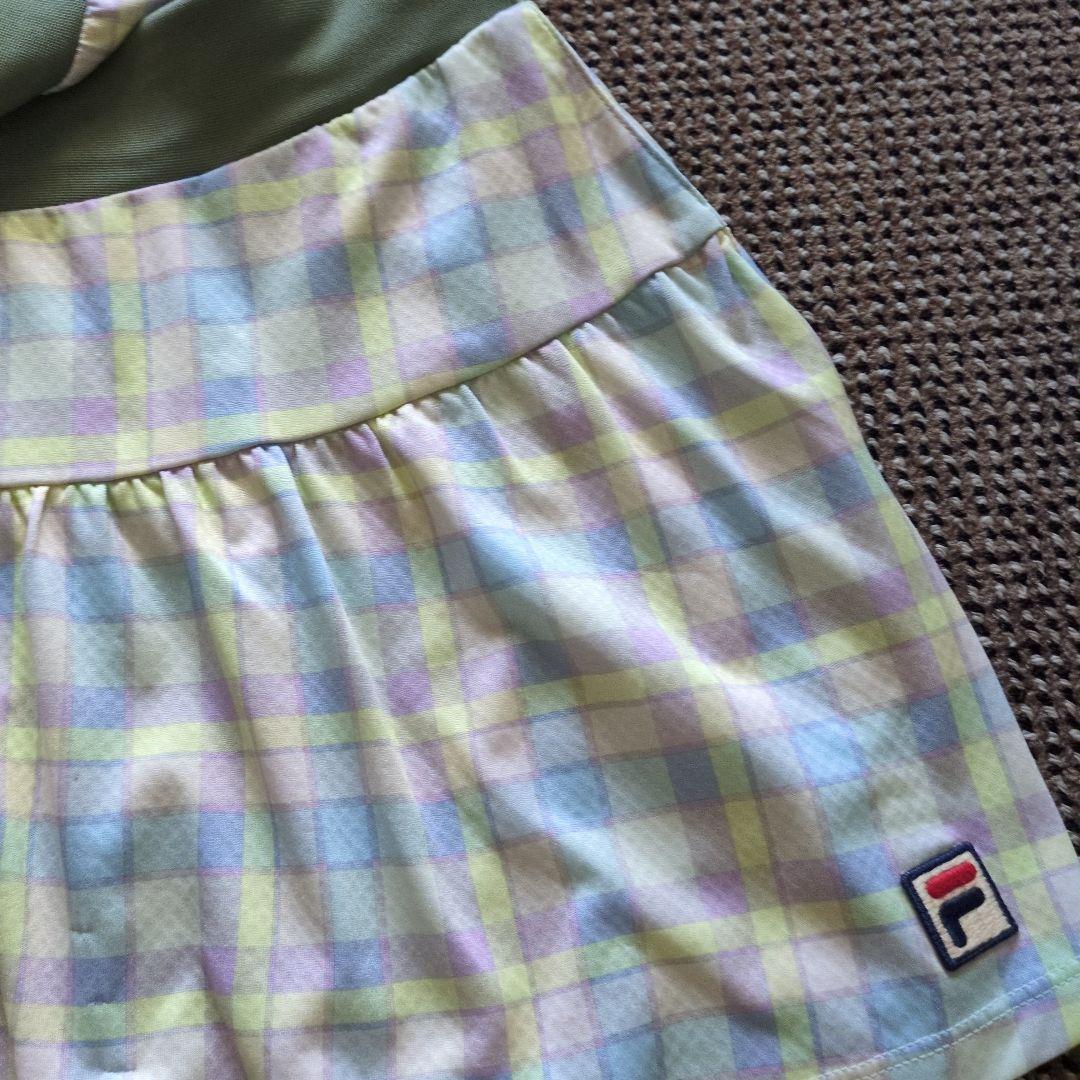 FILA チェック柄 付トップススコート Lサイズセットアップ