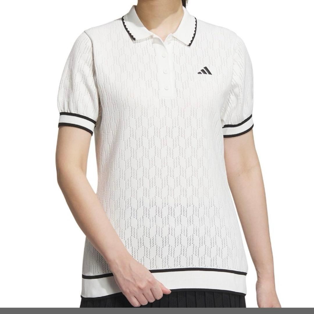 新品adidas アディダスゴルフ　レディース半袖ニットシャツ　Ｌ　17930円