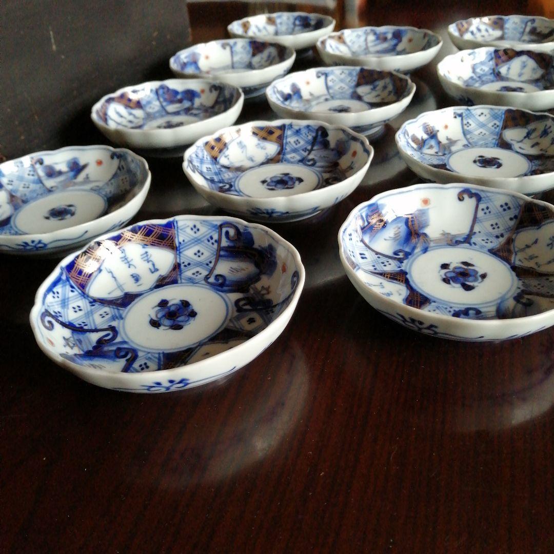 伊万里　染付芙蓉手小皿　16枚　11cm　明治～大正期