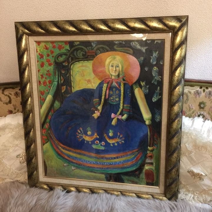 ヴィンテージ  人形の油絵