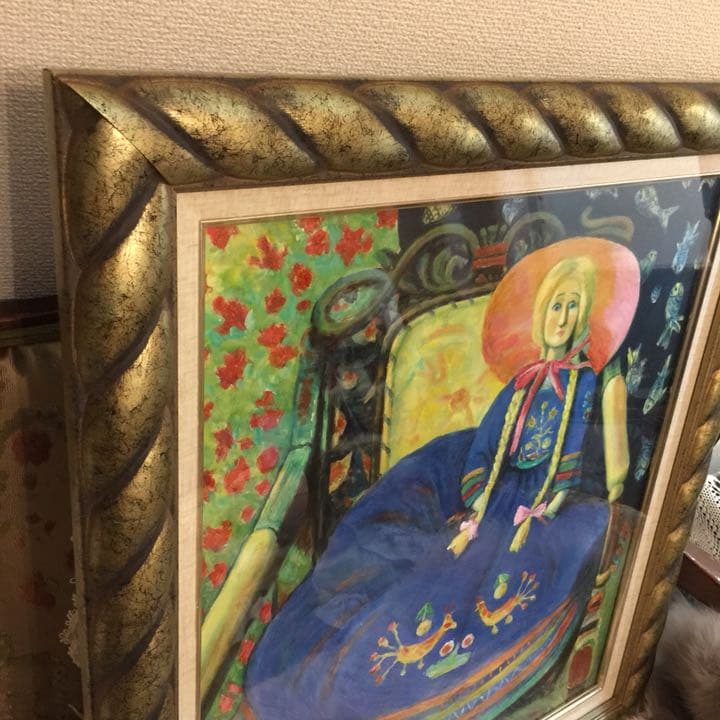 ヴィンテージ  人形の油絵